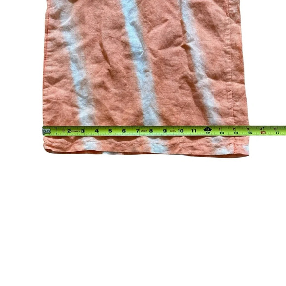 Vasna Striped Linen Jumpsuit Wide Leg Boho Orange White V-neck XL Italy NWT - Picture 8 of 12